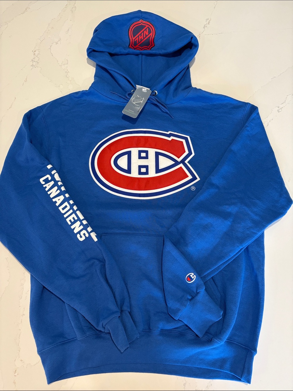 NHL Champion Blue Montreal Canadiens Hoodie Pullover SZ Medium Unisex